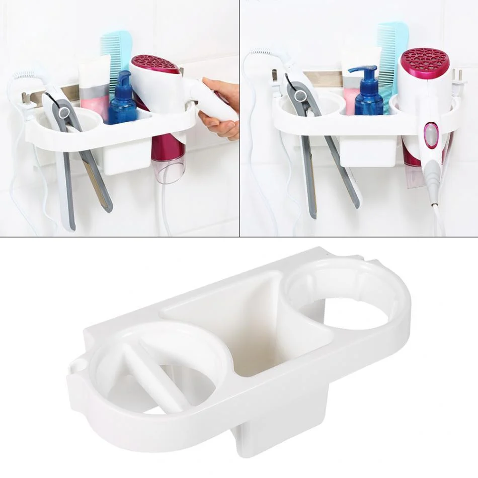 Strong Suction Multi-functional Bathroom Hair Dryer Holder and Organizer -Bathlova