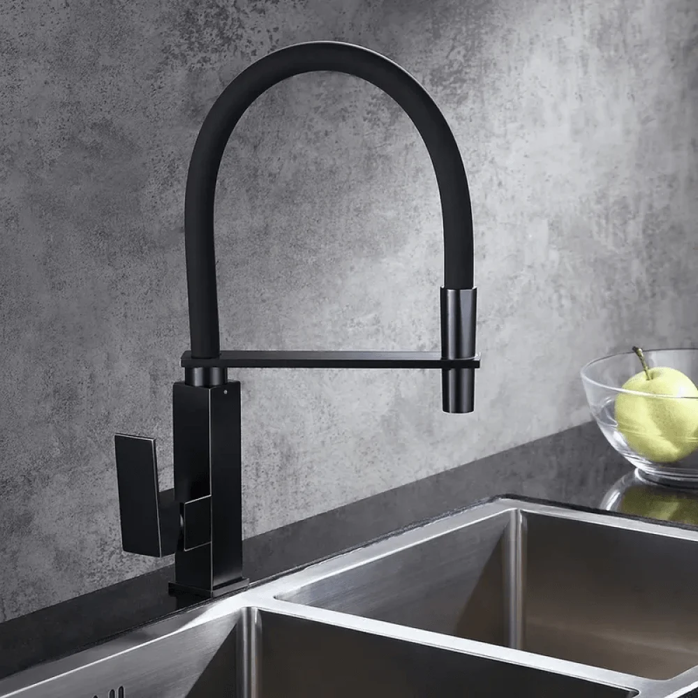 Stylish Design 1-Handle Spout Kitchen Tap in Antique Black -Bathlova