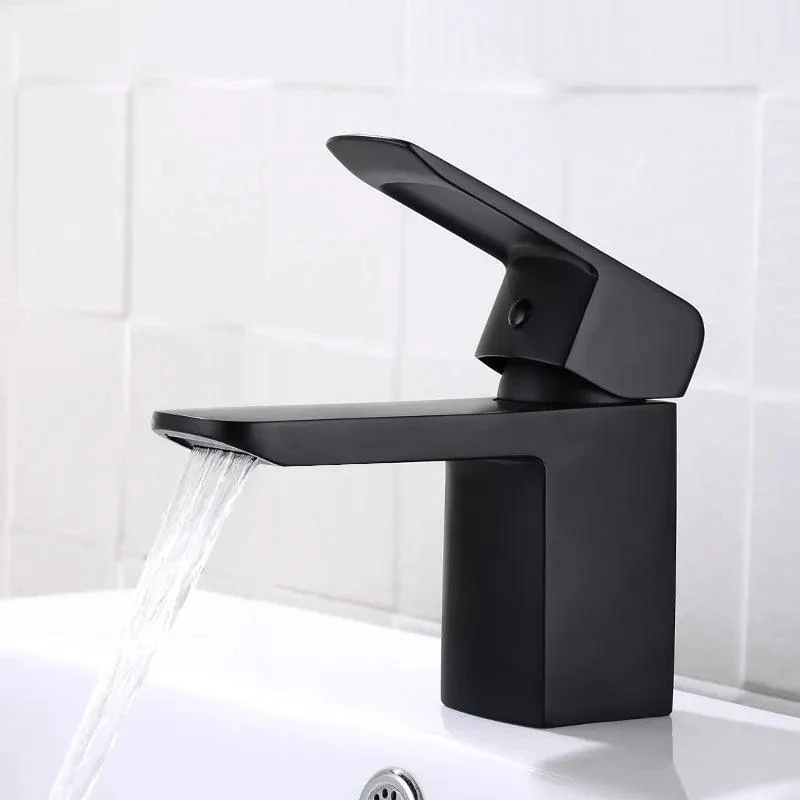 Stylish Single Hole Matte Black Bathroom Sink Tap -Bathlova