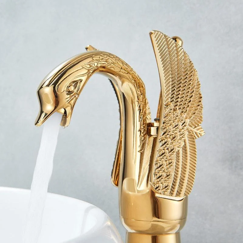 Swan Shape Basin Sink Tap Bathroom Countertop Centerset Mixer Tap -Bathlova