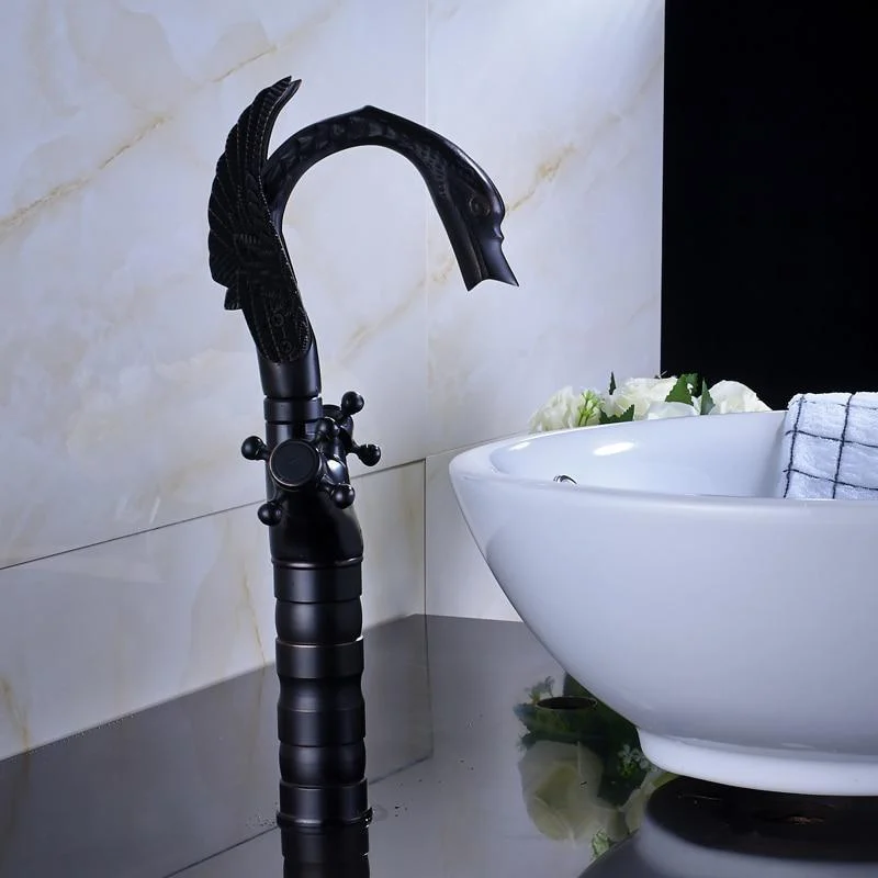 Swan Shape Dual Cross Handle Basin Tap -Bathlova