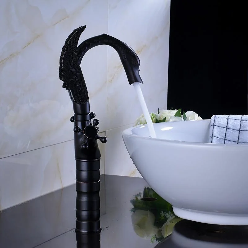 Swan Shape Dual Cross Handle Basin Tap -Bathlova