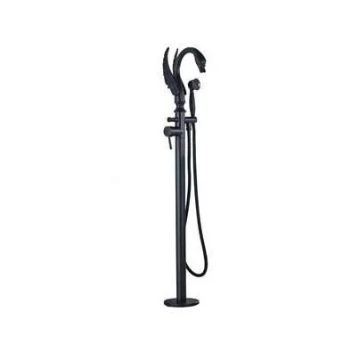 Swan Shape Standing Bathroom Bathtub Tap with Single Handheld Shower Handle -Bathlova