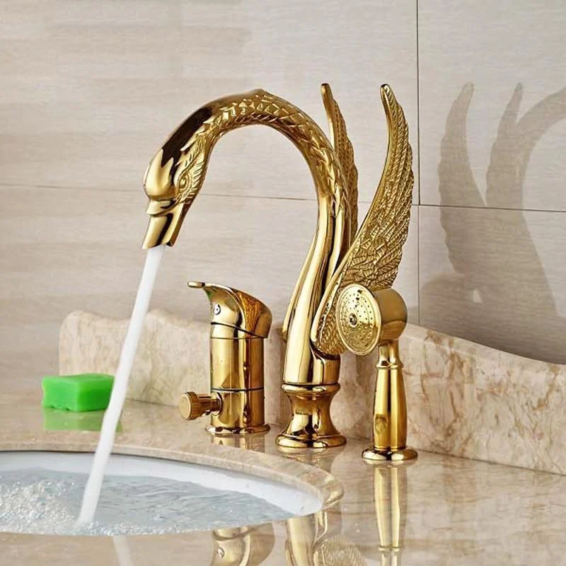 Swan Tap Diverter with Hand Sprayer Cold and Hot Water Mixer Tap -Bathlova