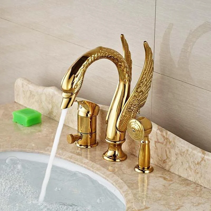 Swan Tap Diverter with Hand Sprayer Cold and Hot Water Mixer Tap -Bathlova