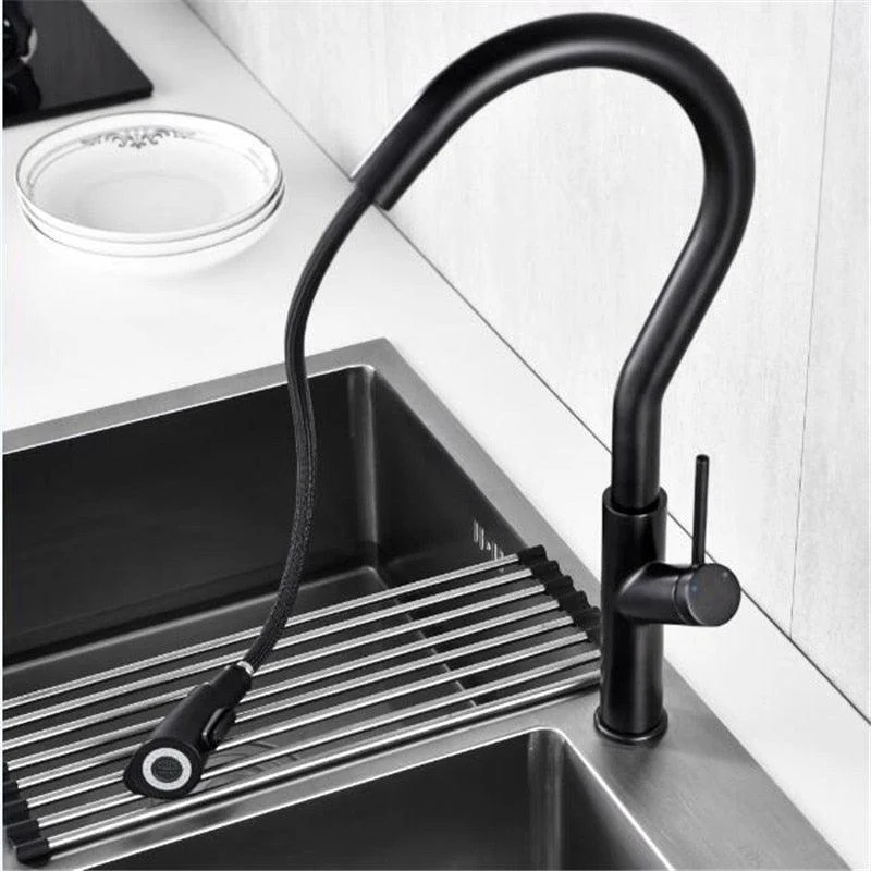 Swivel Pull-out Sprayer Kitchen Tap with Single Handle -Bathlova