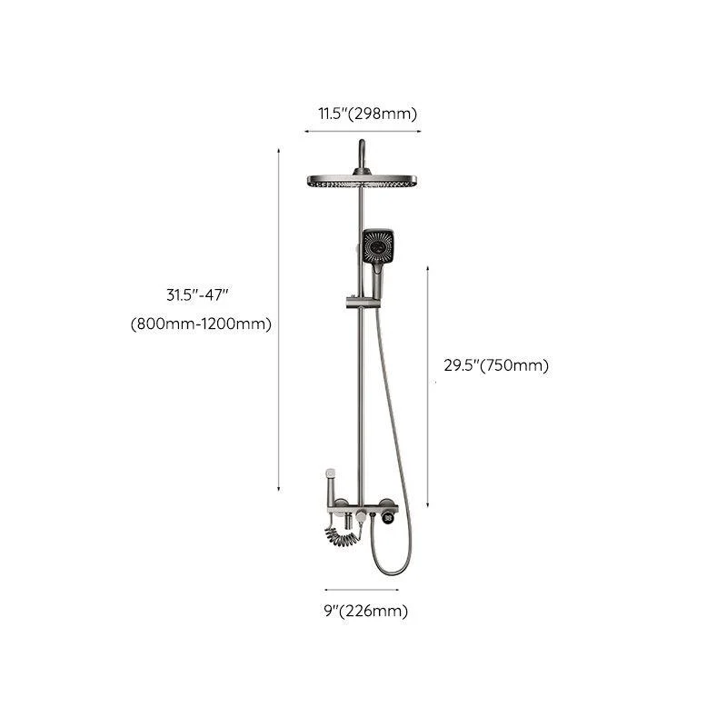 Swivel Shower System Adjustable Spray Pattern Shower Head Combo -Bathlova