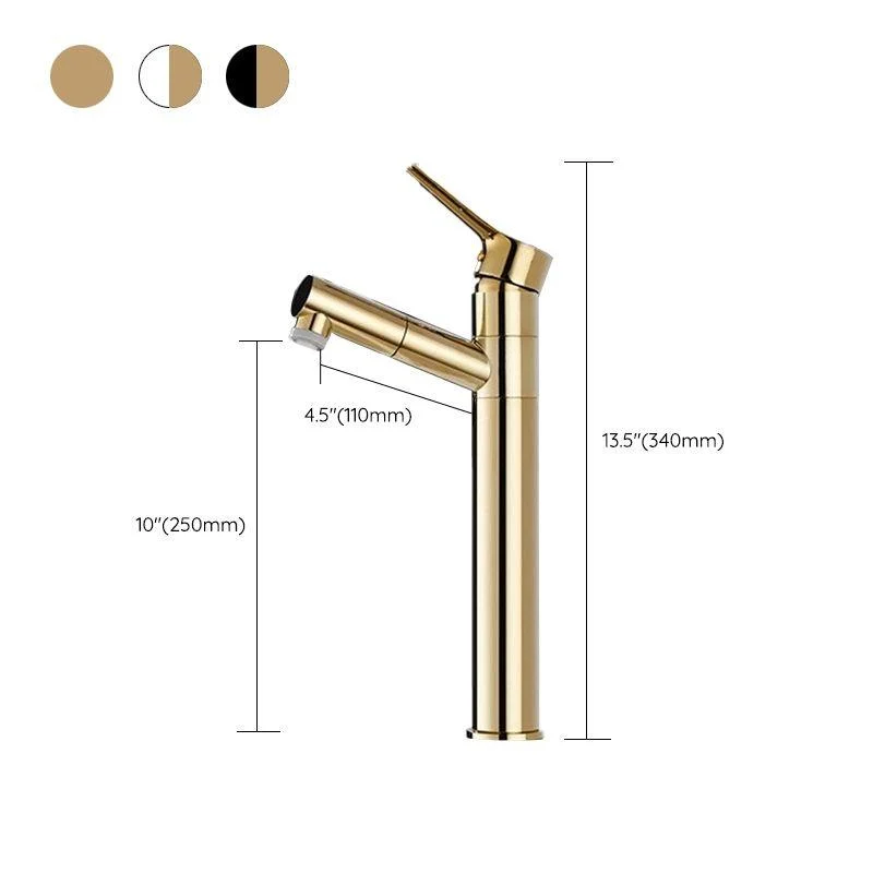 Swivel Spout Basin Tap Pull-out Luxury Vanity Sink Tap Circular Brass Tap -Bathlova