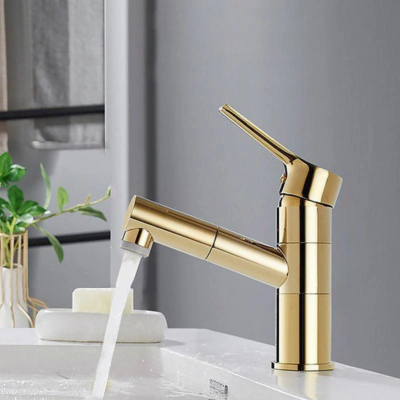 Swivel Spout Basin Tap Pull-out Luxury Vanity Sink Tap Circular Brass Tap -Bathlova