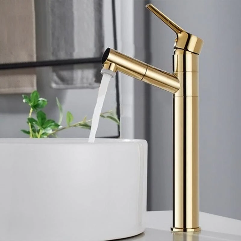 Swivel Spout Basin Tap Pull-out Luxury Vanity Sink Tap Circular Brass Tap -Bathlova