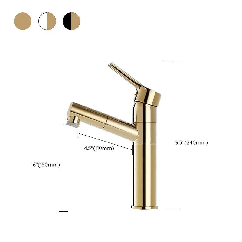 Swivel Spout Basin Tap Pull-out Luxury Vanity Sink Tap Circular Brass Tap -Bathlova