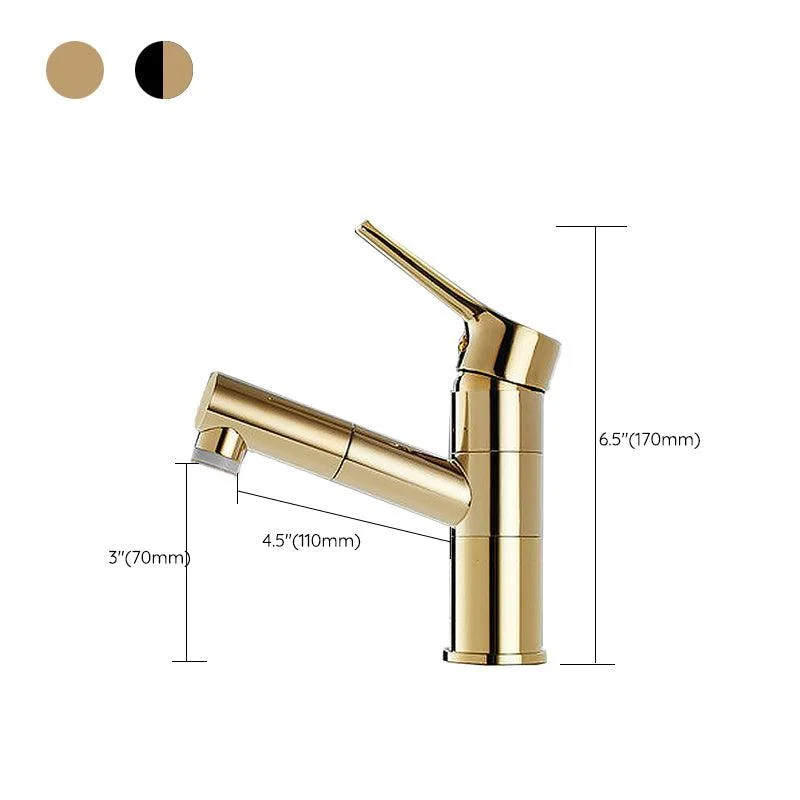 Swivel Spout Basin Tap Pull-out Luxury Vanity Sink Tap Circular Brass Tap -Bathlova