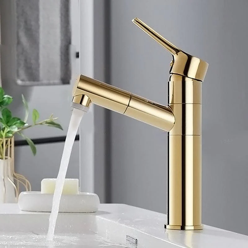 Swivel Spout Basin Tap Pull-out Luxury Vanity Sink Tap Circular Brass Tap -Bathlova