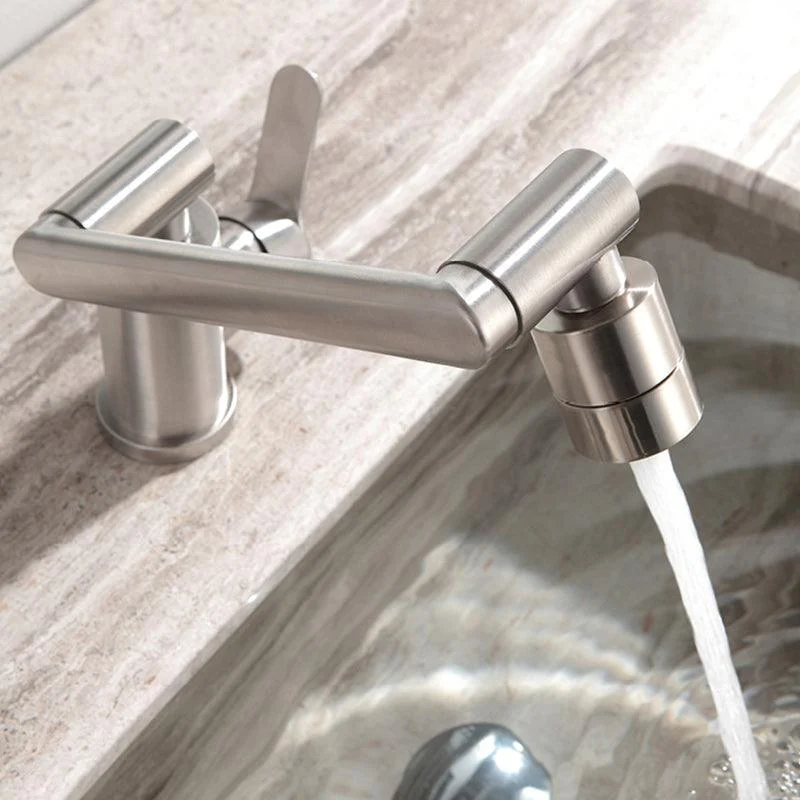 Swivel Spout Bathroom Tap Single Hole Bathroom Sink Tap with Lever Handle -Bathlova