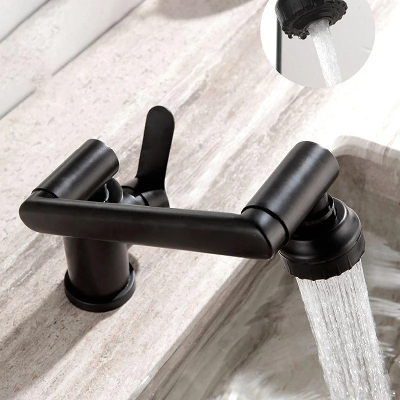 Swivel Spout Bathroom Tap Single Hole Bathroom Sink Tap with Lever Handle -Bathlova