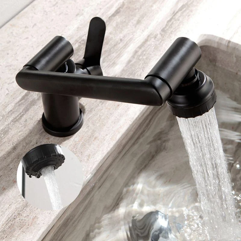 Swivel Spout Bathroom Tap Single Hole Bathroom Sink Tap with Lever Handle -Bathlova