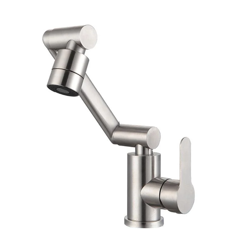 Swivel Spout Bathroom Tap Single Hole Bathroom Sink Tap with Lever Handle -Bathlova