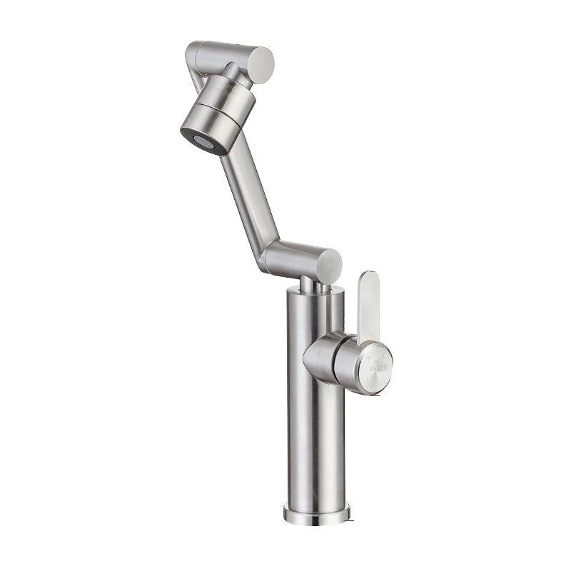 Swivel Spout Bathroom Tap Single Hole Bathroom Sink Tap with Lever Handle -Bathlova