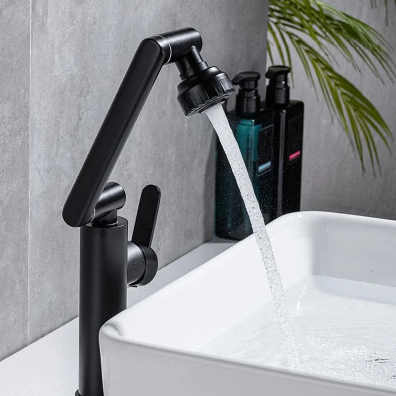 Swivel Spout Bathroom Tap Single Hole Bathroom Sink Tap with Lever Handle -Bathlova