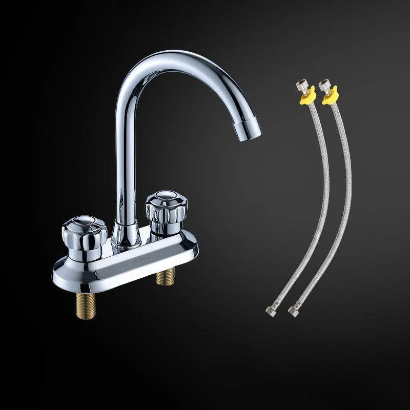 Swivel Spout Centerset Lavatory Tap Contemporary Brass Bathroom Tap -Bathlova