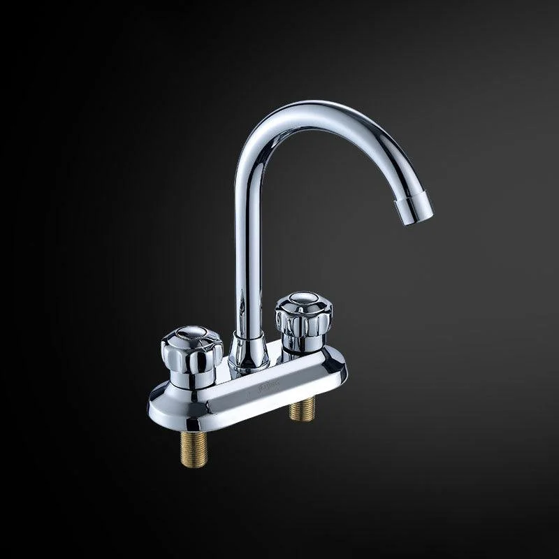 Swivel Spout Centerset Lavatory Tap Contemporary Brass Bathroom Tap -Bathlova