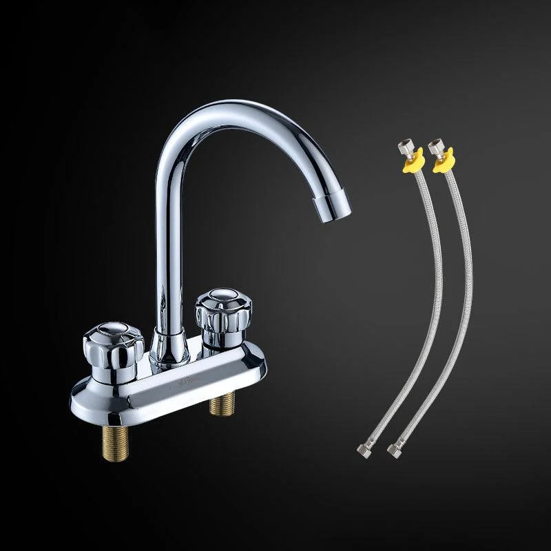 Swivel Spout Centerset Lavatory Tap Contemporary Brass Bathroom Tap -Bathlova