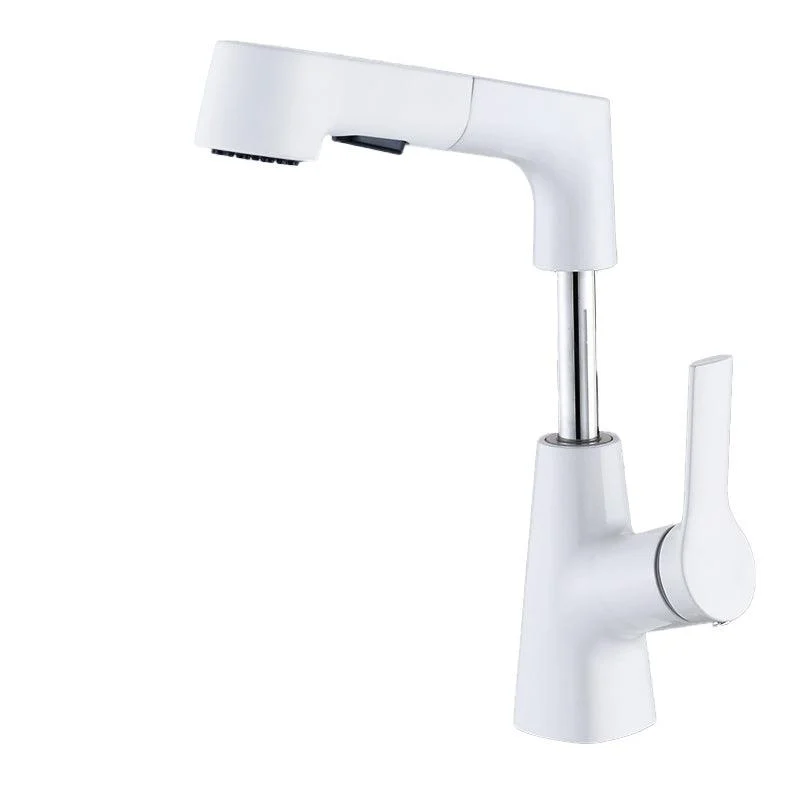 Swivel Spout Sink Tap Brass Bathroom Low Arc Lifting Tap -Bathlova