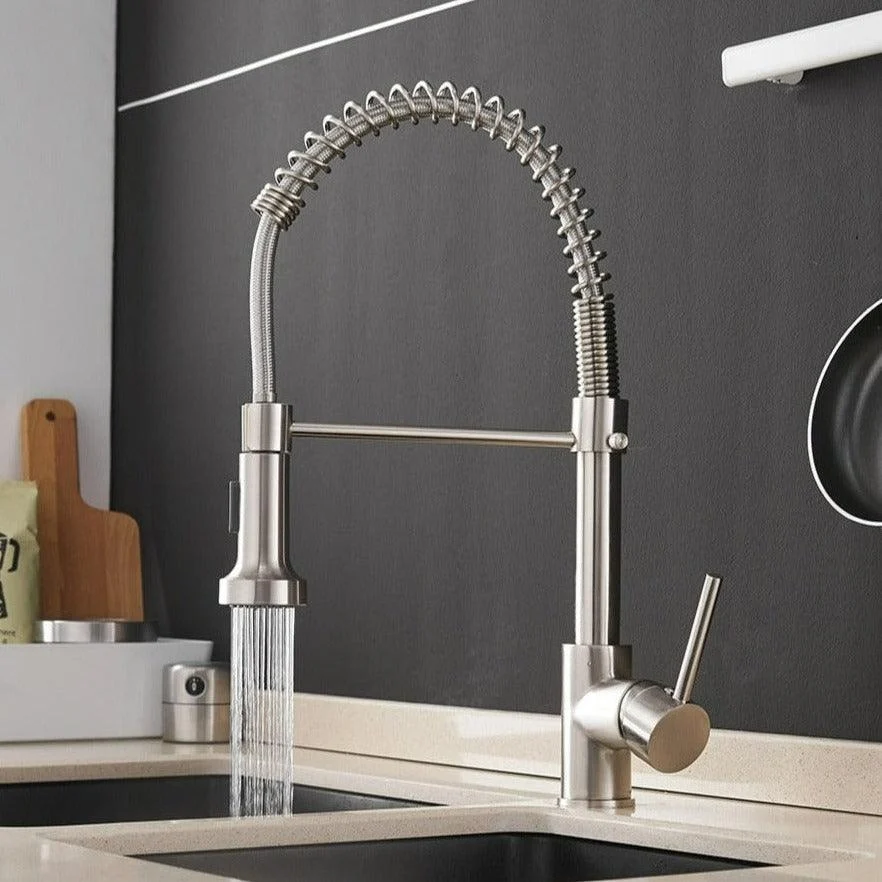 Teagan - Single-Hole Detachable Kitchen Tap with Pull-Down Spring Water Spout -Bathlova