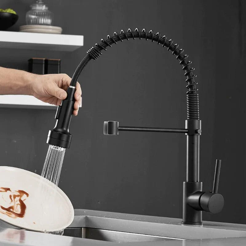 Teagan - Single-Hole Detachable Kitchen Tap with Pull-Down Spring Water Spout -Bathlova