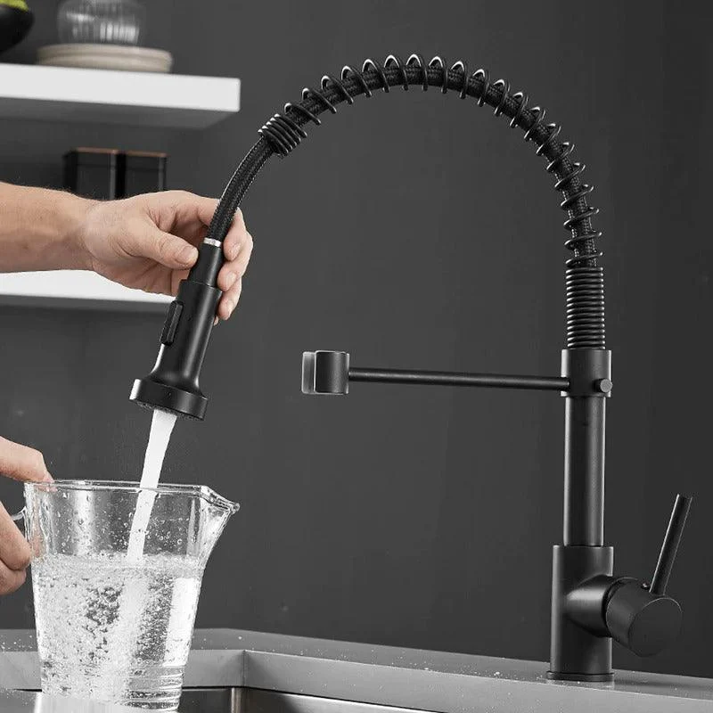 Teagan - Single-Hole Detachable Kitchen Tap with Pull-Down Spring Water Spout -Bathlova