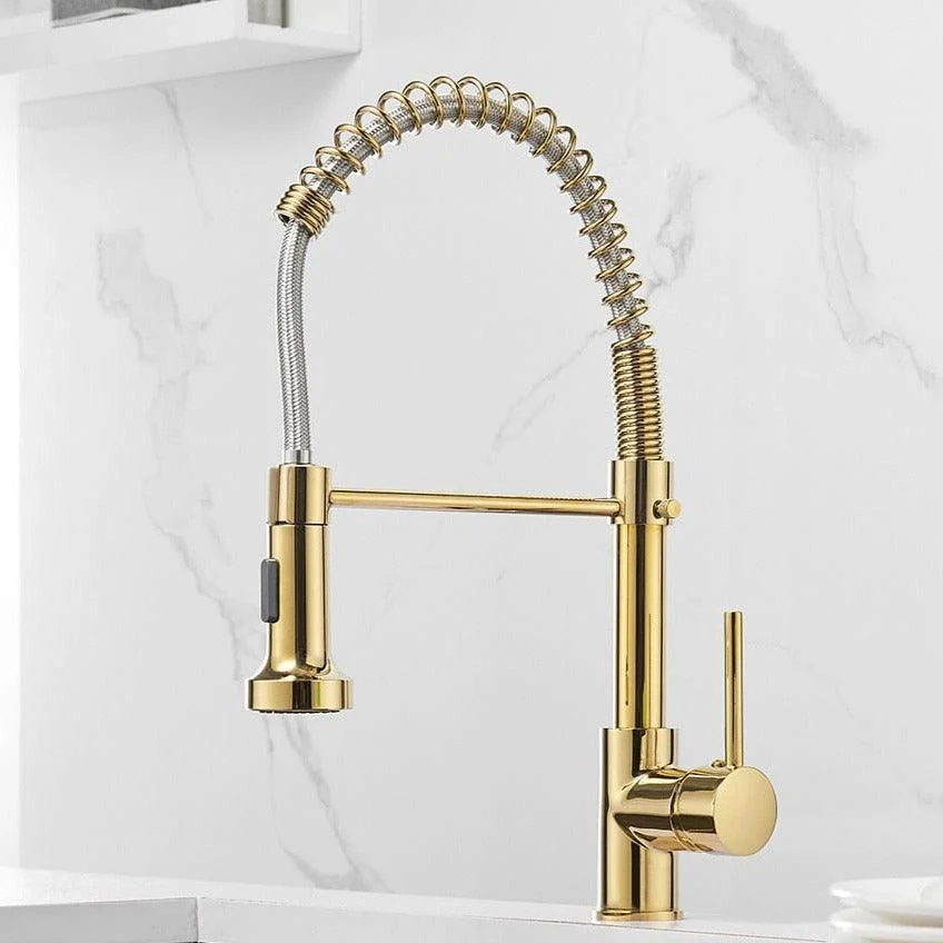 Teagan - Single-Hole Detachable Kitchen Tap with Pull-Down Spring Water Spout -Bathlova