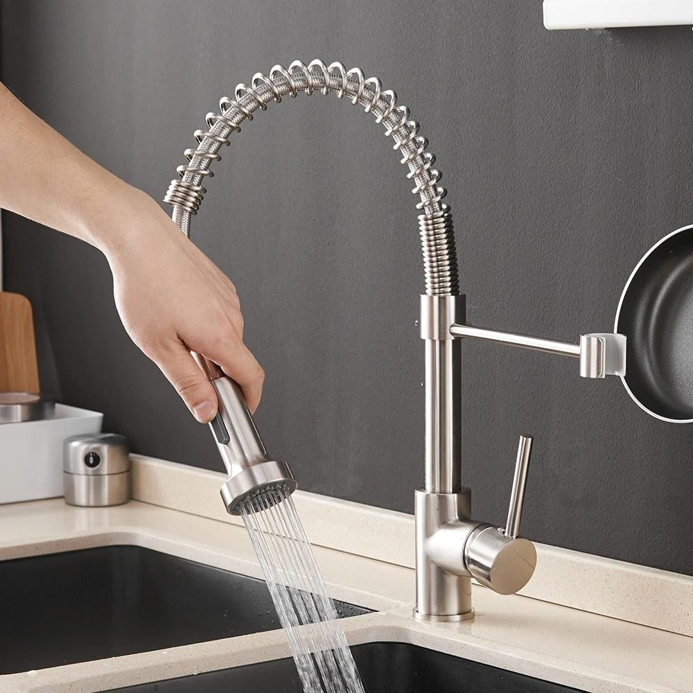 Teagan - Single-Hole Detachable Kitchen Tap with Pull-Down Spring Water Spout -Bathlova