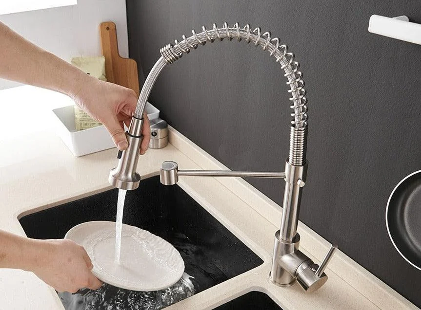 Teagan - Single-Hole Detachable Kitchen Tap with Pull-Down Spring Water Spout -Bathlova