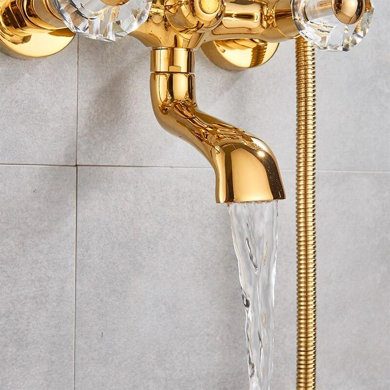 Telephone Style Golden Waterfall Bathtub Tap Brass Bathroom Tap -Bathlova