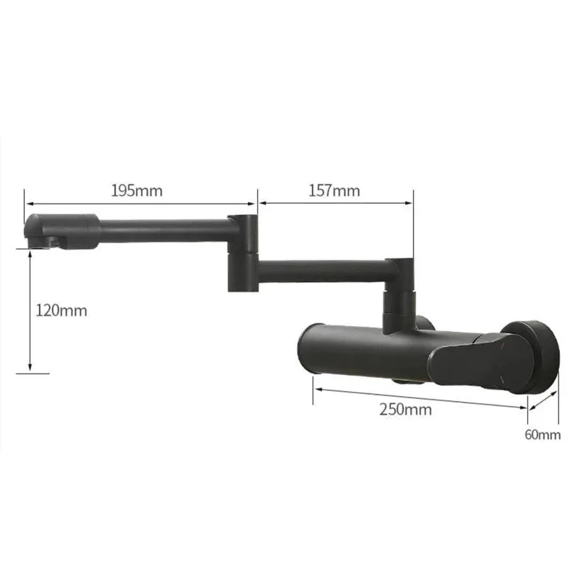 Telescopic Folding Kitchen Taps Black Brass 360 Rotate Mixer Tap -Bathlova