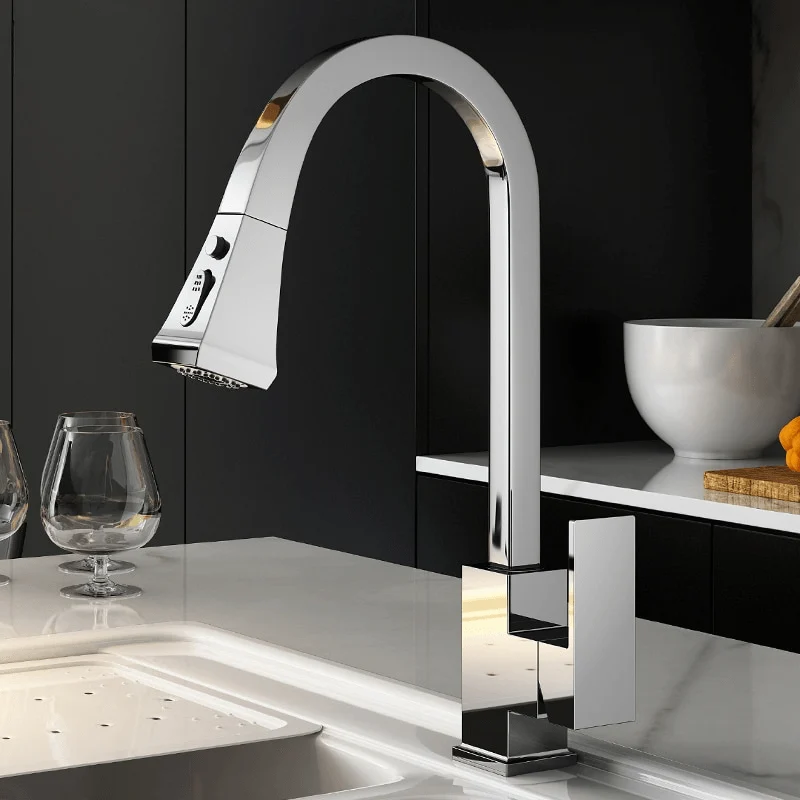 Telford - Modern Pull Out Kitchen Tap -Bathlova