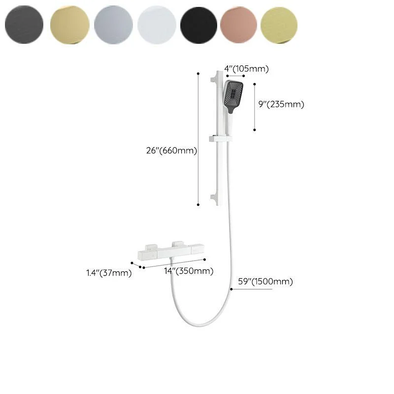 Temperature Control Shower System Adjustable Spray Pattern with Handheld Shower Head -Bathlova