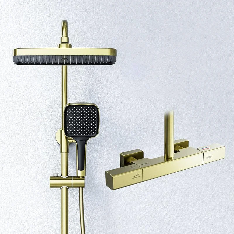 Temperature Control Shower System Adjustable Spray Pattern with Handheld Shower Head -Bathlova