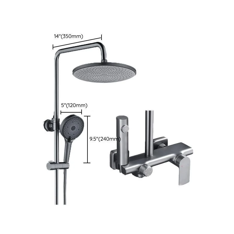 Temperature Control Shower System Valve Included Brass Wall Mounted Shower Combo -Bathlova