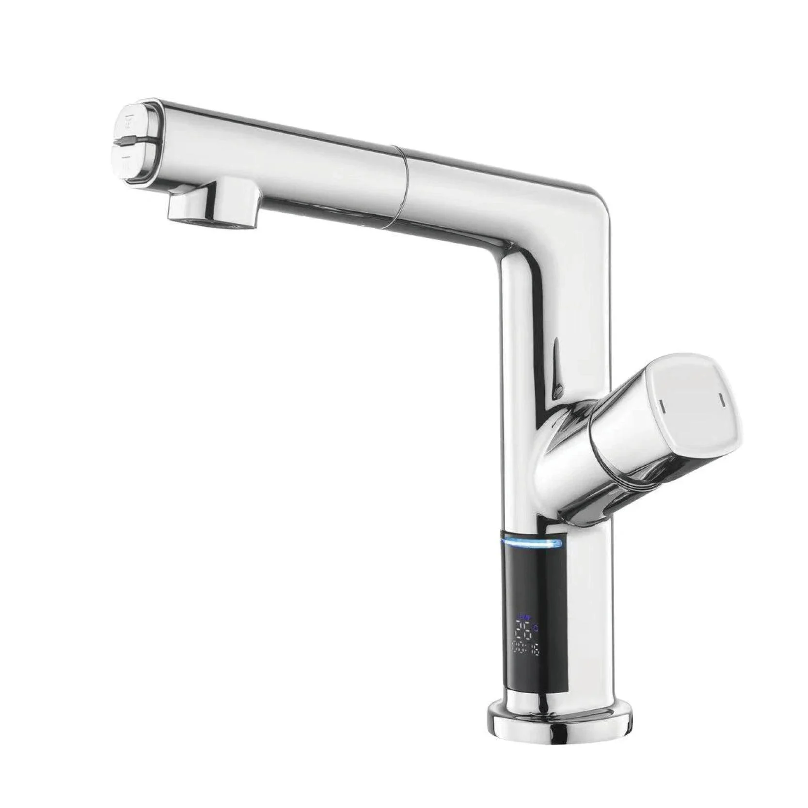 Temperature Digital Display Bathroom Tap Pull-out Design Tap -Bathlova