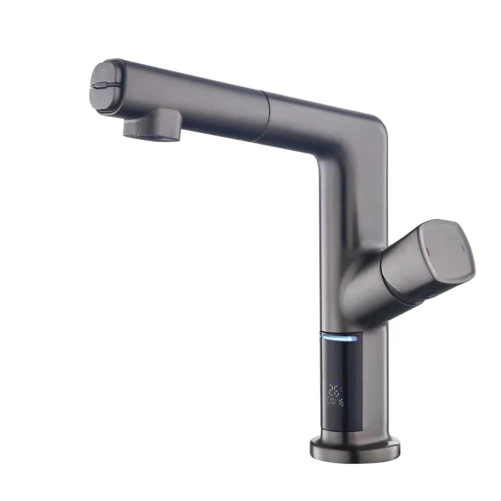 Temperature Digital Display Bathroom Tap Pull-out Design Tap -Bathlova