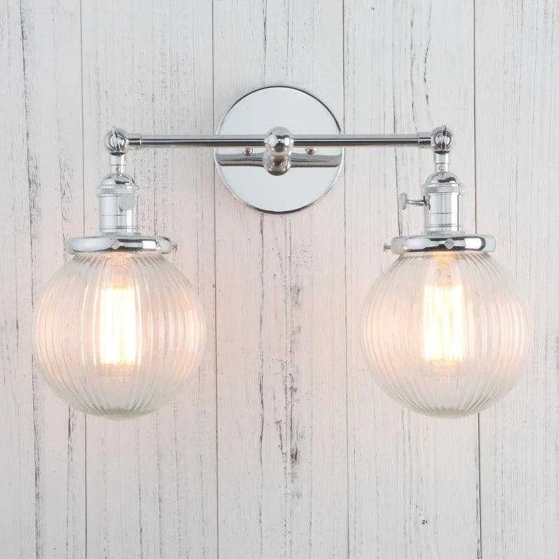 Textured Glass Two-Bulb Wall Sconce -Bathlova