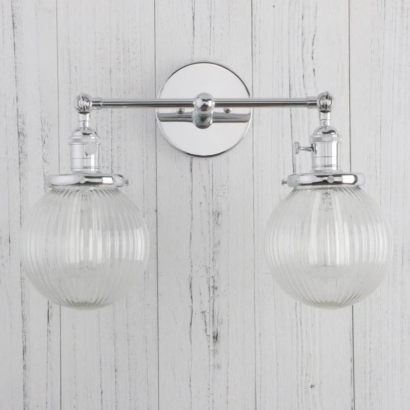 Textured Glass Two-Bulb Wall Sconce -Bathlova