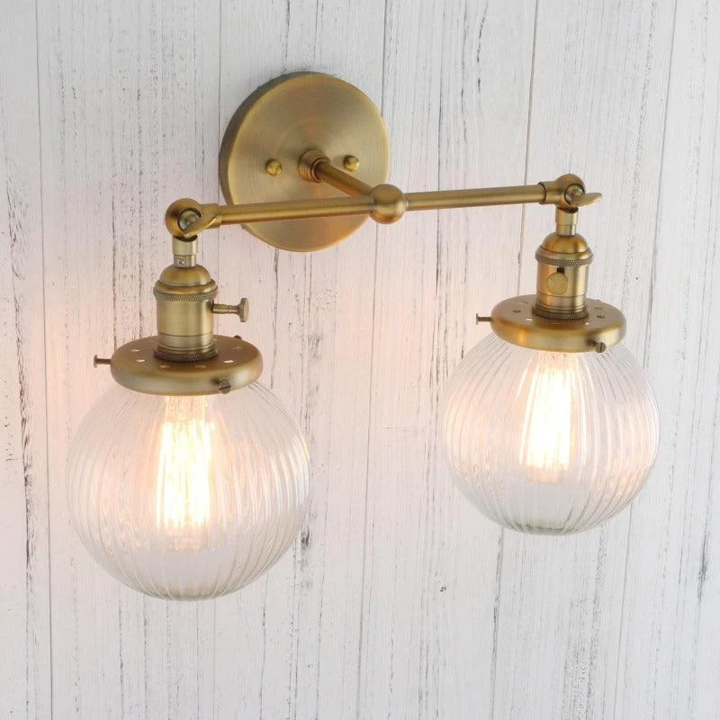 Textured Glass Two-Bulb Wall Sconce -Bathlova