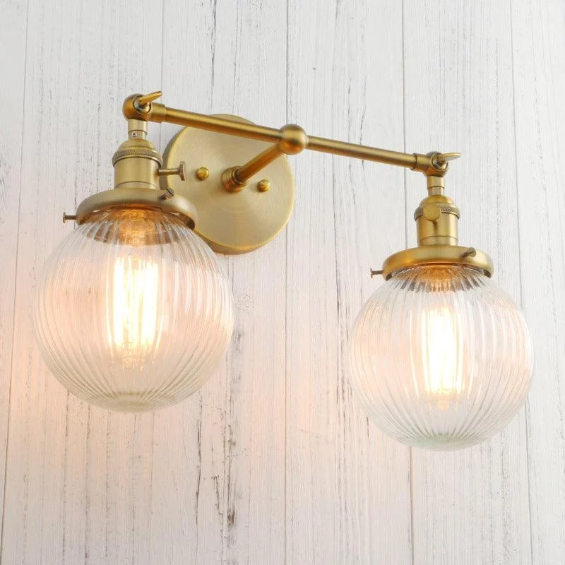 Textured Glass Two-Bulb Wall Sconce -Bathlova