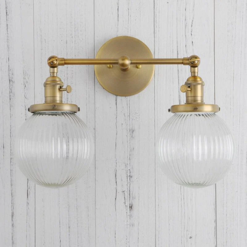 Textured Glass Two-Bulb Wall Sconce -Bathlova