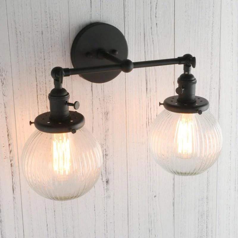 Textured Glass Two-Bulb Wall Sconce -Bathlova