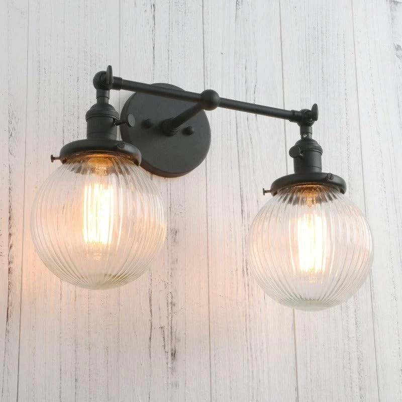 Textured Glass Two-Bulb Wall Sconce -Bathlova