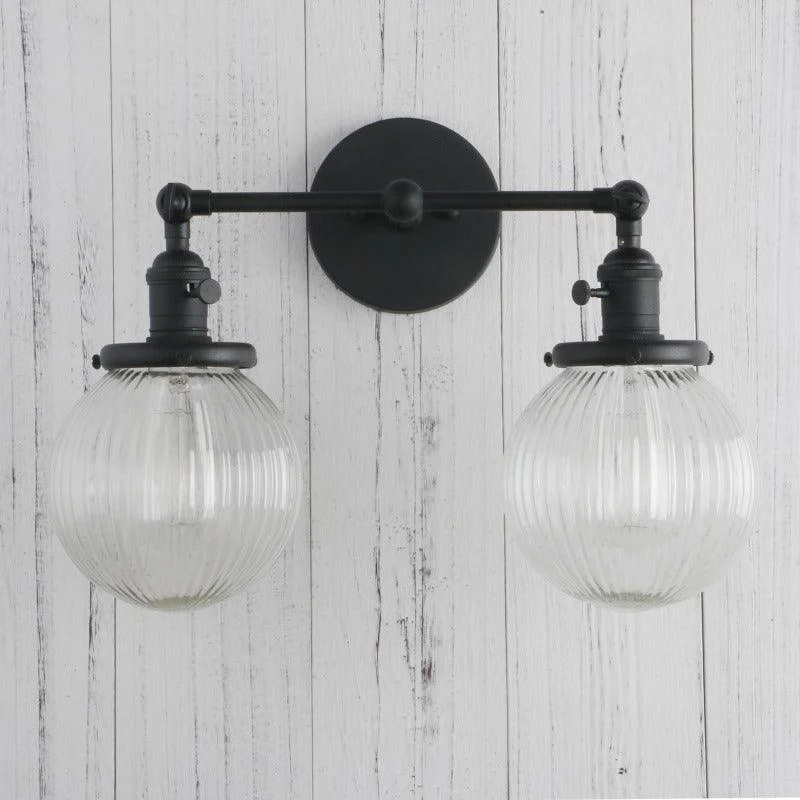 Textured Glass Two-Bulb Wall Sconce -Bathlova