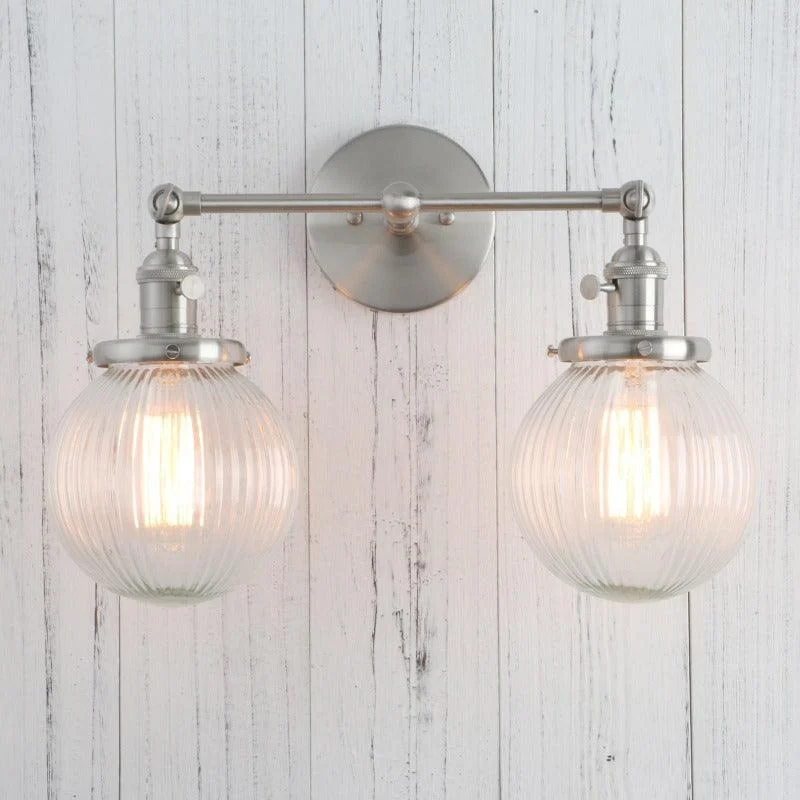 Textured Glass Two-Bulb Wall Sconce -Bathlova